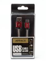 Кабель APPACS AP03202m microUSB/5V2.4A 1m