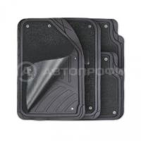 Коврик "AUTOPROFI" MAT-420 BK универсальные, отстегивающийся ковролин, 4 предмета, ПВХ, черные