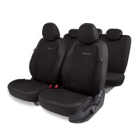 Авточехлы "AUTOPROFI Premium Daytona" DAY-1105 BK плотный лён + экокожа, 11пр, чёрный