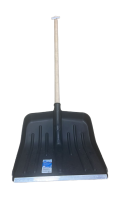 Лопата для уборки снега пластиковая, 420*425*1550мм деревянный черенок, Сибртех
