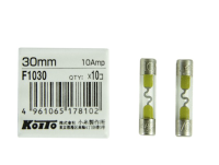 Предохранитель стеклянный, Koito F1030, 10A, 30мм, 1шт