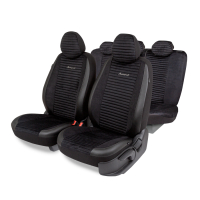 Авточехлы "AUTOPROFI Premium Modena" MOD-1107 BK/BK паттерн велюр, экокожа 11пр, чёрный