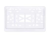 Рамка под номерной знак, средняя, квадратная 290*170*10мм белая (без защелки)