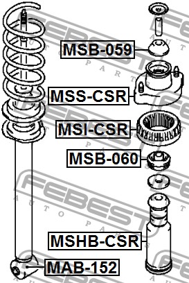 Втулка амортизатора MSB-060/MR554370 заднего Febest