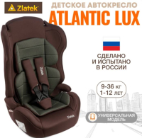 Удерживающее устройство для детей "ZLATEK lux Atlantic ZL513" KRES4136 карбон коричневый, 1-12 лет, 9-36 кг, гр.1/2/3