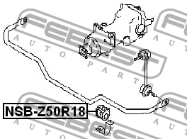 Втулка амортизатора NSB-Z50R18/54613-CC48A заднего Febest