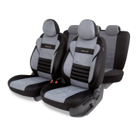 Авточехлы "AUTOPROFI Premium Combo Comfort" CMB-1105PV BK/D.GY велюр, 11пр, чёрн/т.серый