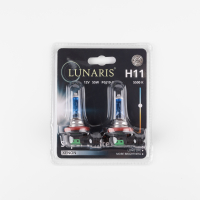 Лампа галогенная H11 12V 55W PGJ19-2 Super White 5500K (2шт. на блистере) LUNARIS