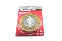 Щетка для дрели,75мм, плоская со шпилькой,латунир.витая проволока М74448