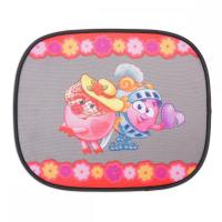 Шторка-экран "AUTOPROFI Смешарики" SM/WIN-012Nyusha боковые окна,44х36см, 2шт, черно-розовый с Нюшей