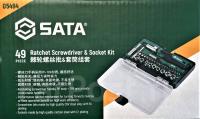Набор бит и головок SATA 05494 с храповой реверсинвной рукояткой,  1/4 , 49 продметов