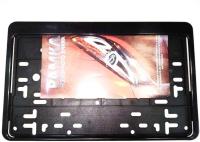 Рамка под номерной знак квадратная, без надписи, черная (с защелкой)