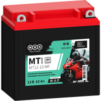 Аккумулятор WBR МОТО MT 12-10 MF (12V10Ah) прямая полярность (+-) 135*75*139
