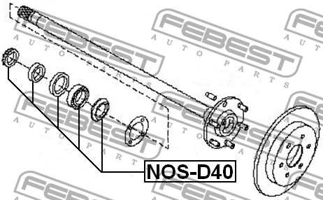 Ремкомплект NOS-D40/38162-EB70A задней полуоси Febest