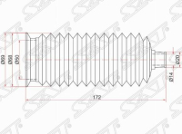 Пыльник рулевой рейки ST-45535-28020 SAT