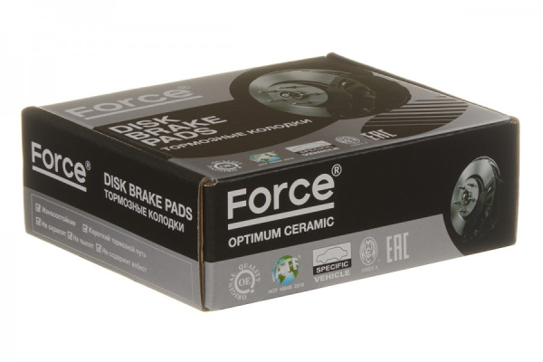 Тормозные колодки дисковые FORCE RD-8121 (D5214M/GP-05007/PF-8609/AN-789) Optimum ceramic (45022-T2G-A00, 45022-T2G-A01)