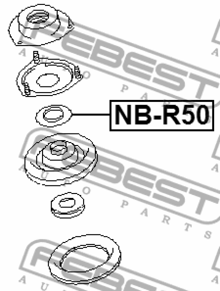 Подшипник опоры переднего амортизатора NB-R50 Febest