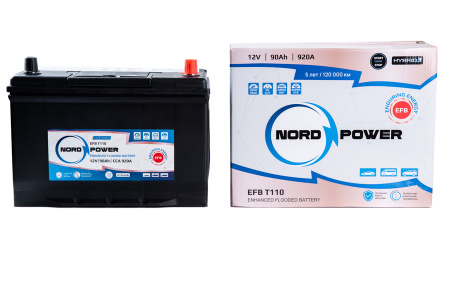Аккумулятор NORD POWER EFB T110 (D31L) 90A/h (пусковой ток 920А) Start-Stop/Гибрид