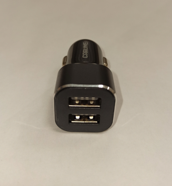 Адаптер в прикуриватель CARLINE CH-2-31A 2xUSB (3.8A Max) 12/24В, черный, в коробке