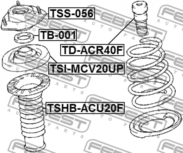Отбойник амортизатора TD-ACR40F/48331-28040 Febest