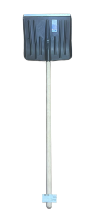 Лопата для уборки снега пластиковая, 420*425*1550мм деревянный черенок, Сибртех