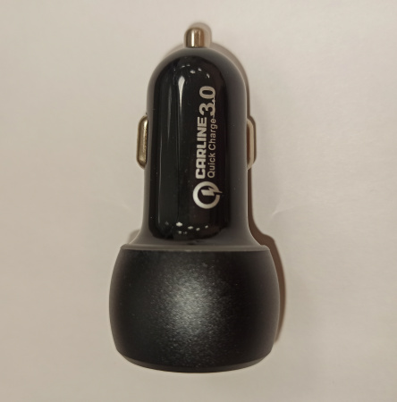 Адаптер в прикуриватель CARLINE CH-2QC 2xUSB "Quick Charge 3.0" 12В, черный, в коробке