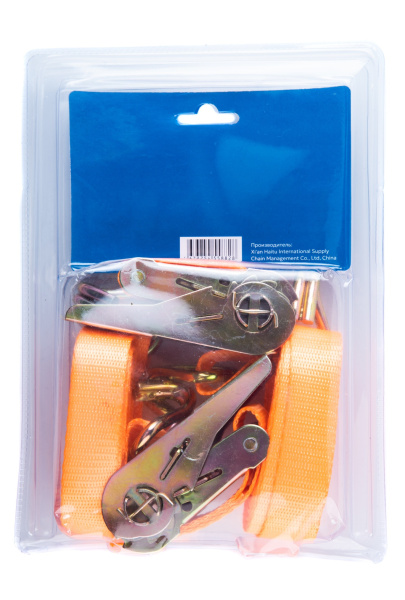 Стяжка груза BARBELL с храповым механизмом 680кг. 4,5м., 2шт. на блистере TB002