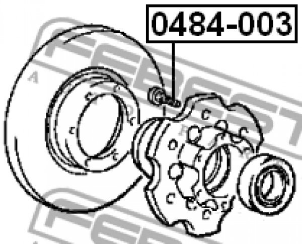 Шпилька колесная 0484-003/MB301509 Febest