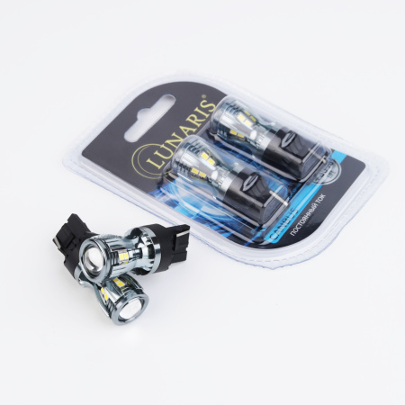Лампы светодиодные LUNARIS 12-24V, W21/5W, 14LED (ЛИНЗА,CANBUS) (компл. 2шт) арт.14LEDW21/5W