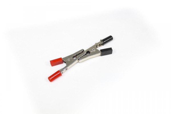 Зажим-крокодил на клеммы миниатюрный, 1 шт