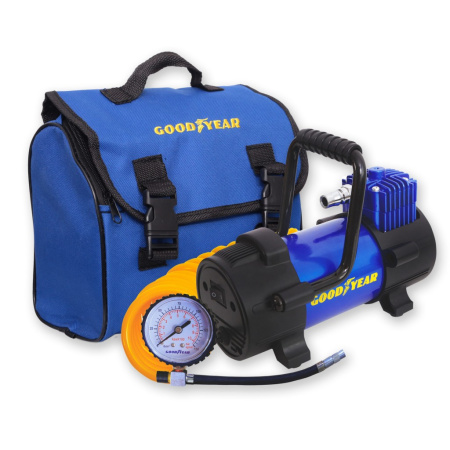 Компрессор Goodyear GY-40L 40 л/мин, со съемной ручкой, съемный витой шланг, сумка для хранения GY000111