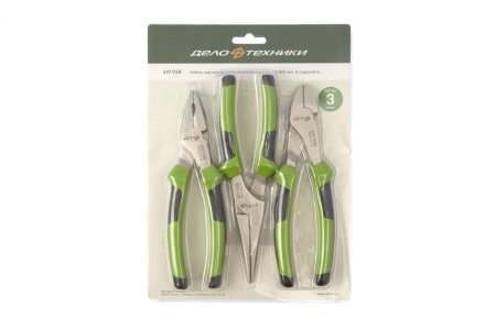 Набор шарнирно-губцевого инструмента 180 мм, 3 предмета  419938 ДЕЛО ТЕХНИКИ