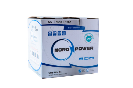 Аккумулятор NORD POWER SMF DIN 44 L1 45A/h (пусковой ток 415А)