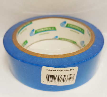 Лента малярная TRIM 30мм/30м влаго/термостойкая синяя (120°C)