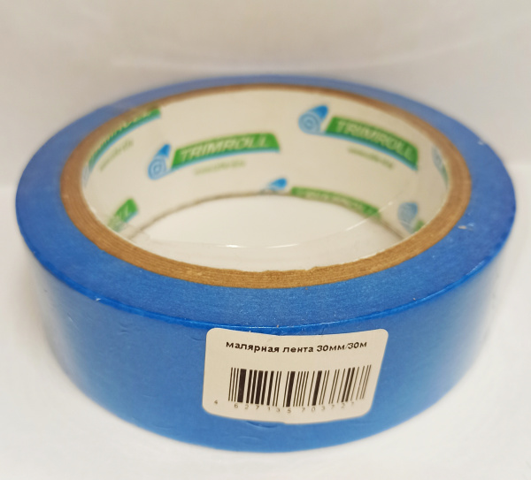 Лента малярная TRIM 30мм/30м влаго/термостойкая синяя (120°C)