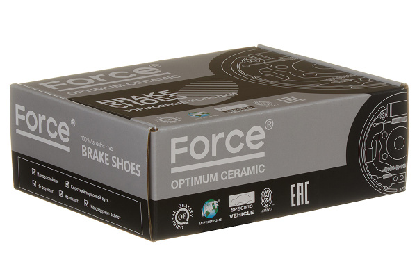 Тормозные колодки барабанные FORCE RS-K2305/GS-02305/FN-2305 Optimum ceramic (0449535250,0449535230)