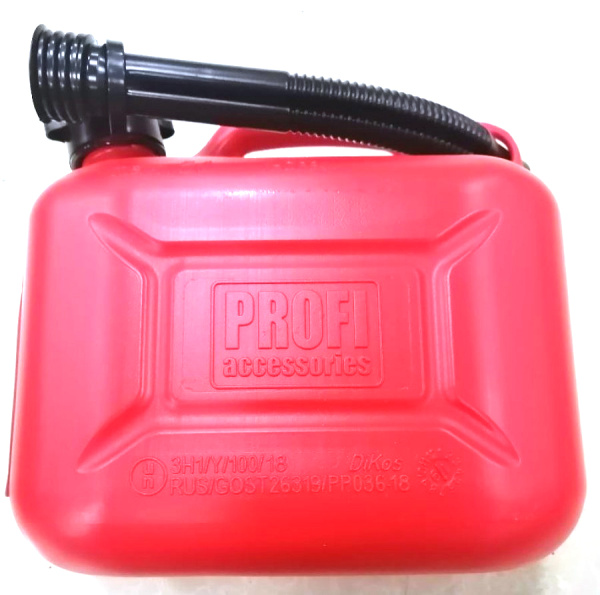 Канистра 3ton Красная пластмасовая 5л под топливо с крышкой и лейкой  TN55297/01
