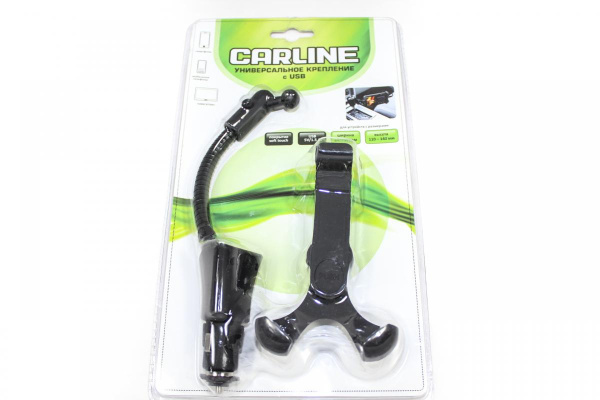 Держатель телефона UMG1-SB Carline для смартфона и навигатора в прикуриватель, длинная штанга, с зарядной USB