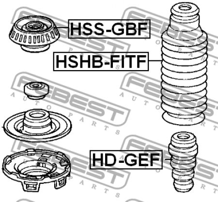 Отбойник амортизатора HD-GEF/51722-TF0-014 переднего Febest