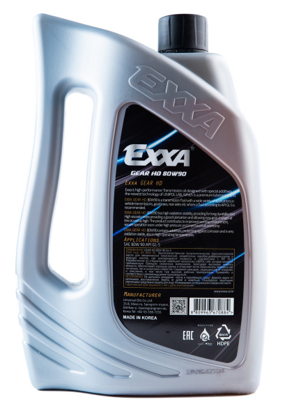 Масло трансмиссионное EXXA GEAR HD 80W90 GL-5  п/синтетическое, 4л. (Ю.Корея)