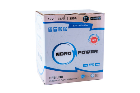 Аккумулятор NORD POWER EFB LN0 35A/h (пусковой ток 350А) Start-Stop/Гибрид